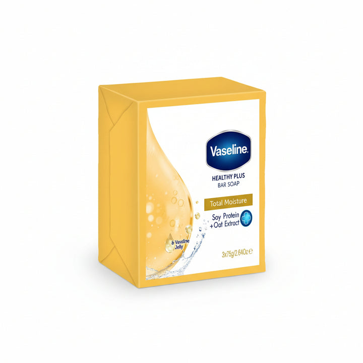 Vaseline Healthy Plus Total Moisture Bar Soap 75g (3 Bars) – 2 Pack