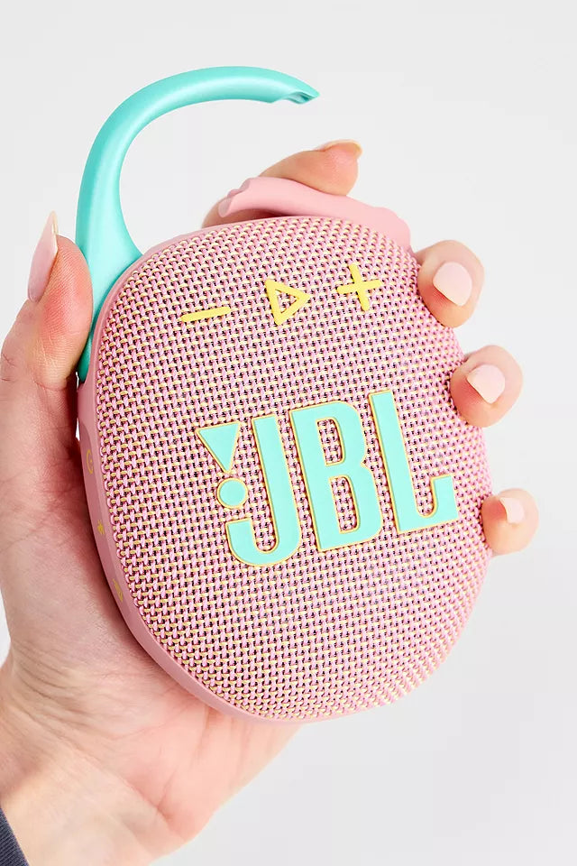 JBL Clip 5 Bluetooth Speaker (Pink) - Model: JBLCLIP5PINKAM | IP67 Waterproof, Built-in Carabiner, 12H Playtime, USB-C, PartyBoost, Made with Recycled Materials