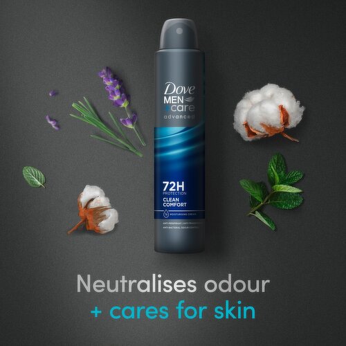 Dove Men+Care Advanced Clean Comfort Antiperspirant Spray 250 mL – 72H Protection, 6 Pack