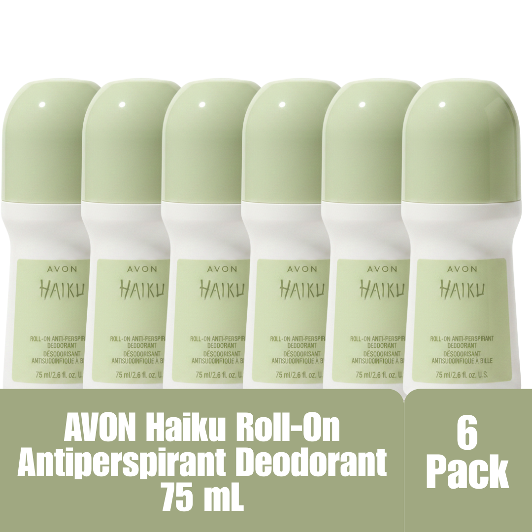 AVON Haiku Roll-On Antiperspirant Deodorant 75 mL / 2.6 fl oz Long-Lasting Protection 6-Pack