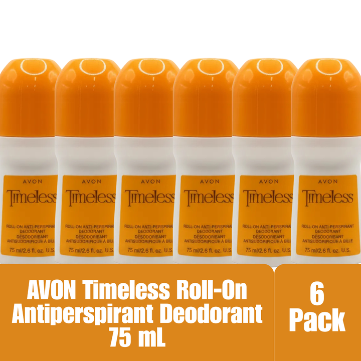 6-Pack Avon Timeless Roll-On Antiperspirant Deodorant 75mL/2.6 fl oz 24H