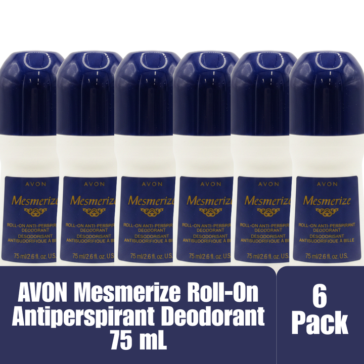 Avon Mesmerize Roll-On Antiperspirant Deodorant 24H 75mL/2.6 fl oz 6-Pack