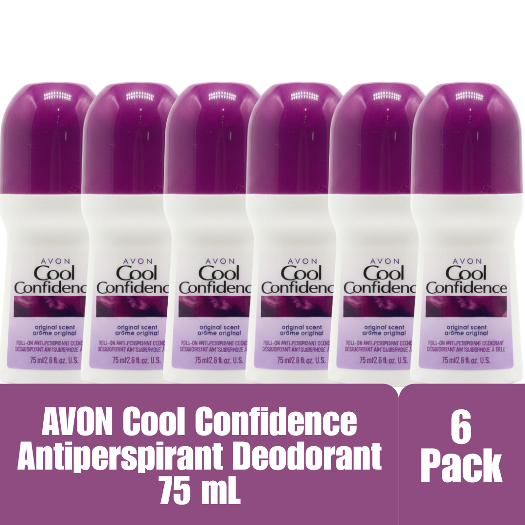 Avon Cool Confidence Original Scent Roll-On Antiperspirant Deodorant 75mL/2.6 fl oz 6-Pack