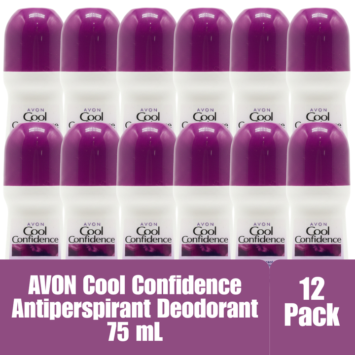 Avon Cool Confidence Original Scent Roll-On Antiperspirant Deodorant 75mL/2.6 fl oz 12-Pack