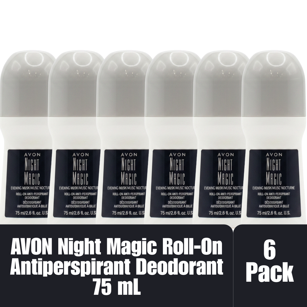 Avon Night Magic Evening Musk Roll-On Antiperspirant Deodorant 75 mL / 2.6 fl oz, 6-Pack