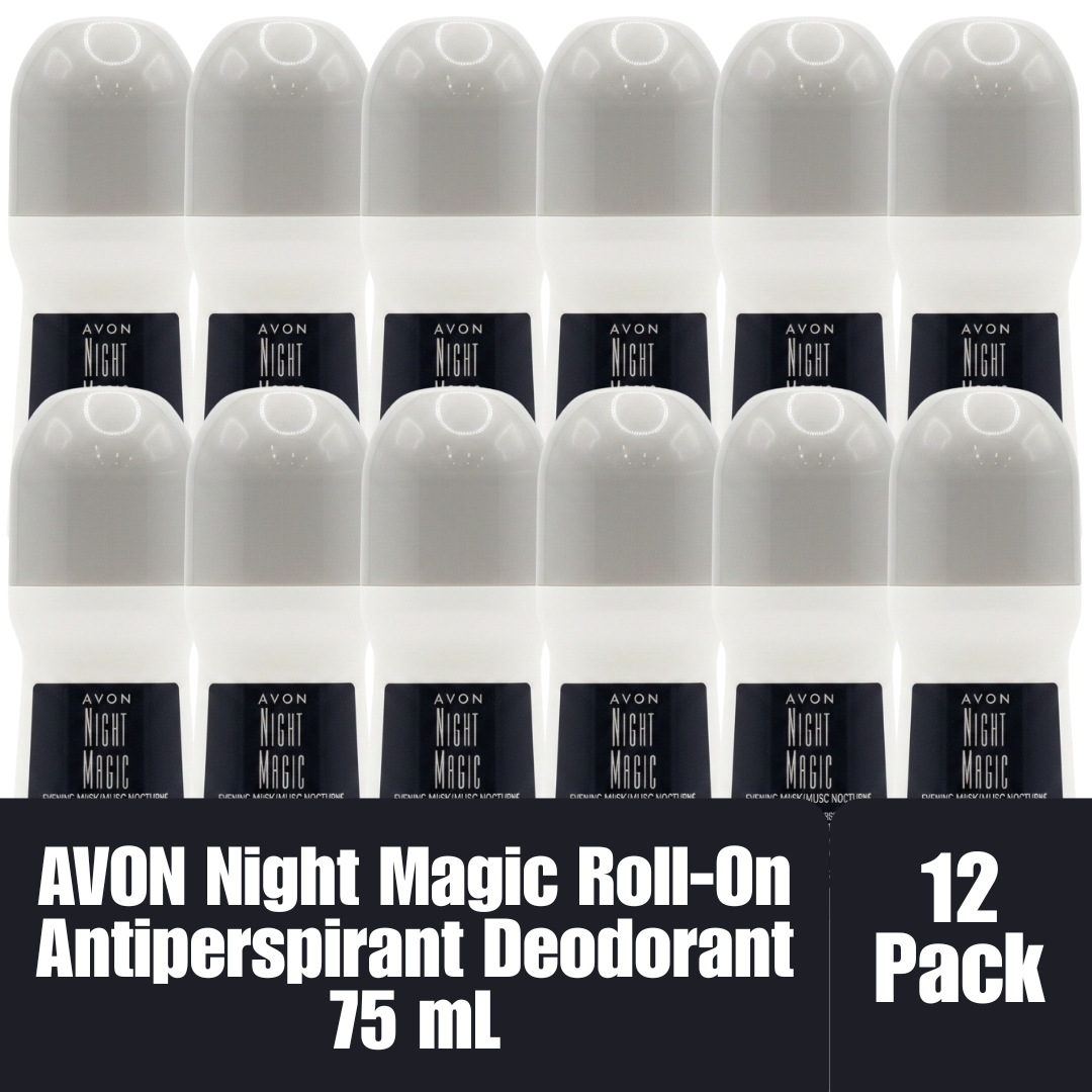 Avon Night Magic Evening Musk Roll-On Antiperspirant Deodorant 75 mL / 2.6 fl oz, 12-Pack