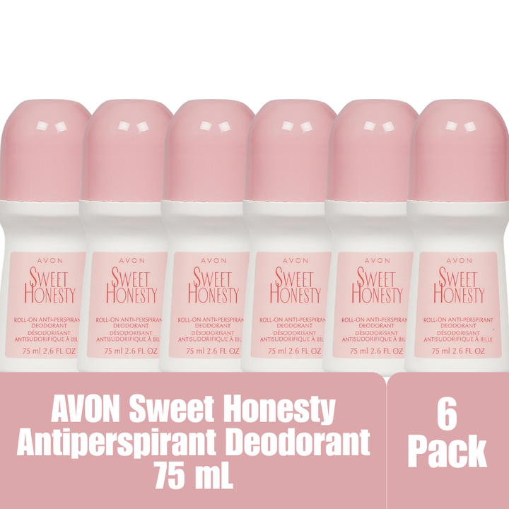 Avon Sweet Honesty Roll-On Antiperspirant Deodorant 75 mL / 2.6 fl oz, 6-Pack