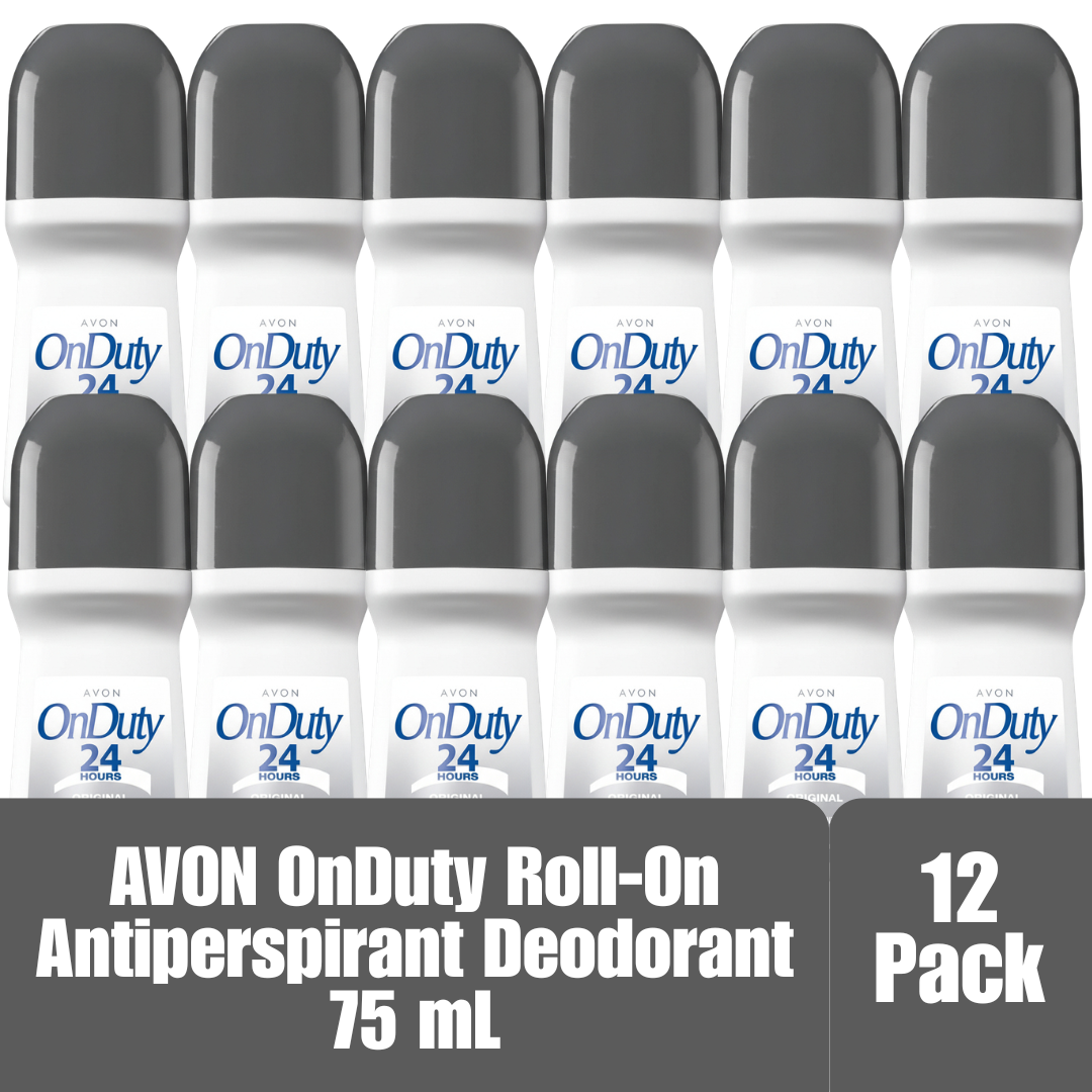 Avon On-Duty Original 24-Hour Roll-On Deodorant 2.6 oz – 12 Pack