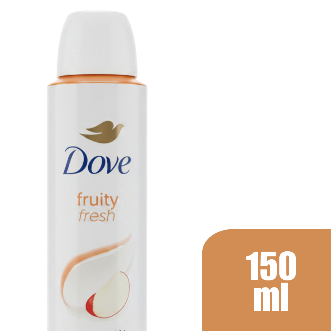 Dove Fruity Fresh Antiperspirant Deodorant Aerosol Spray 150ml 48H Protection Long Lasting Fragrance 1/4 Moisturizing Cream 0% Alcohol 6-Pack