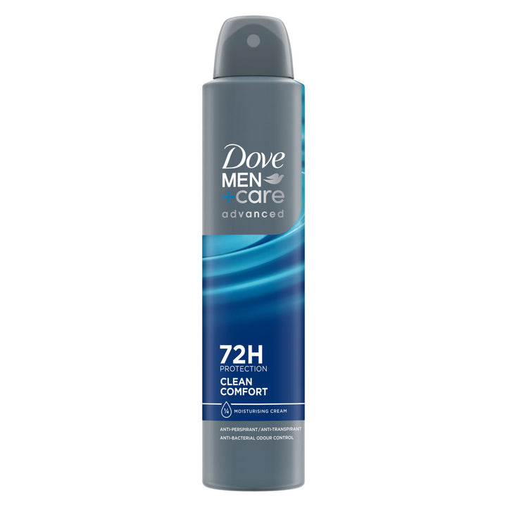 Dove Men+Care Advanced Clean Comfort Antiperspirant Spray 250 mL – 72H Protection, 6 Pack