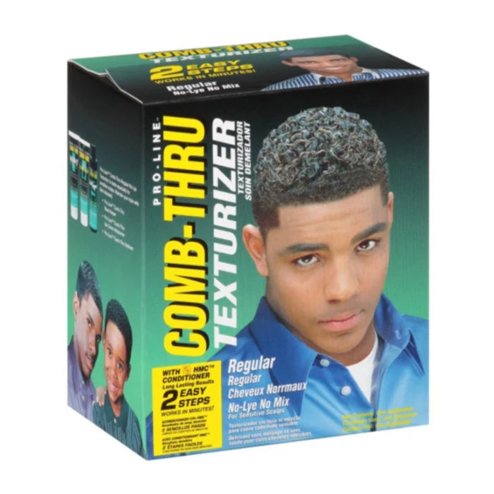 Pro-Line Comb-Thru Texturizer, Regular Strength, No-Lye Hair Texturizing Kit, 3-Pack
