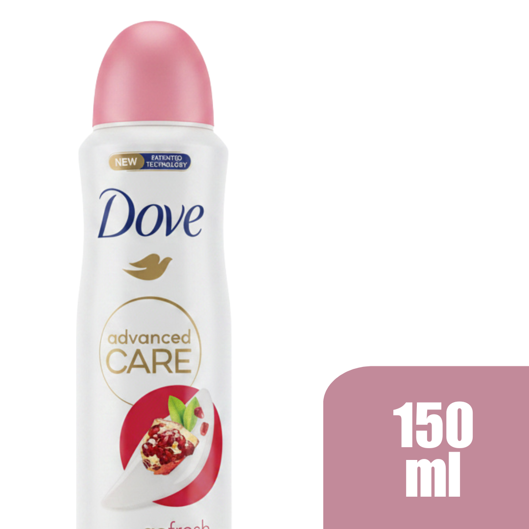 Dove Advanced Care Go Fresh Antiperspirant Deodorant Aerosol Spray Pomegranate & Lemon Verbena 150ml 72H Protection 0% Alcohol Triple Moisturizing Technology 6-Pack