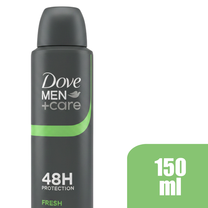 Dove Men+Care Fresh Antiperspirant Deodorant Aerosol Spray 150ml 48H Protection Quick Drying Skin Care Formula 6-Pack