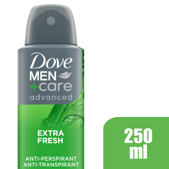 Dove Men+Care Advanced Extra Fresh Antiperspirant Spray 250 mL – Anti-Bacterial Odor Control, 72H Protection (6 Pack)