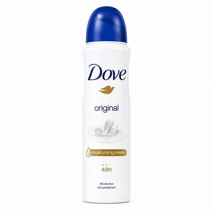 Dove Original 48H Antiperspirant Deodorant Spray, 1/4 Moisturising Cream, 250ml – 6-Pack