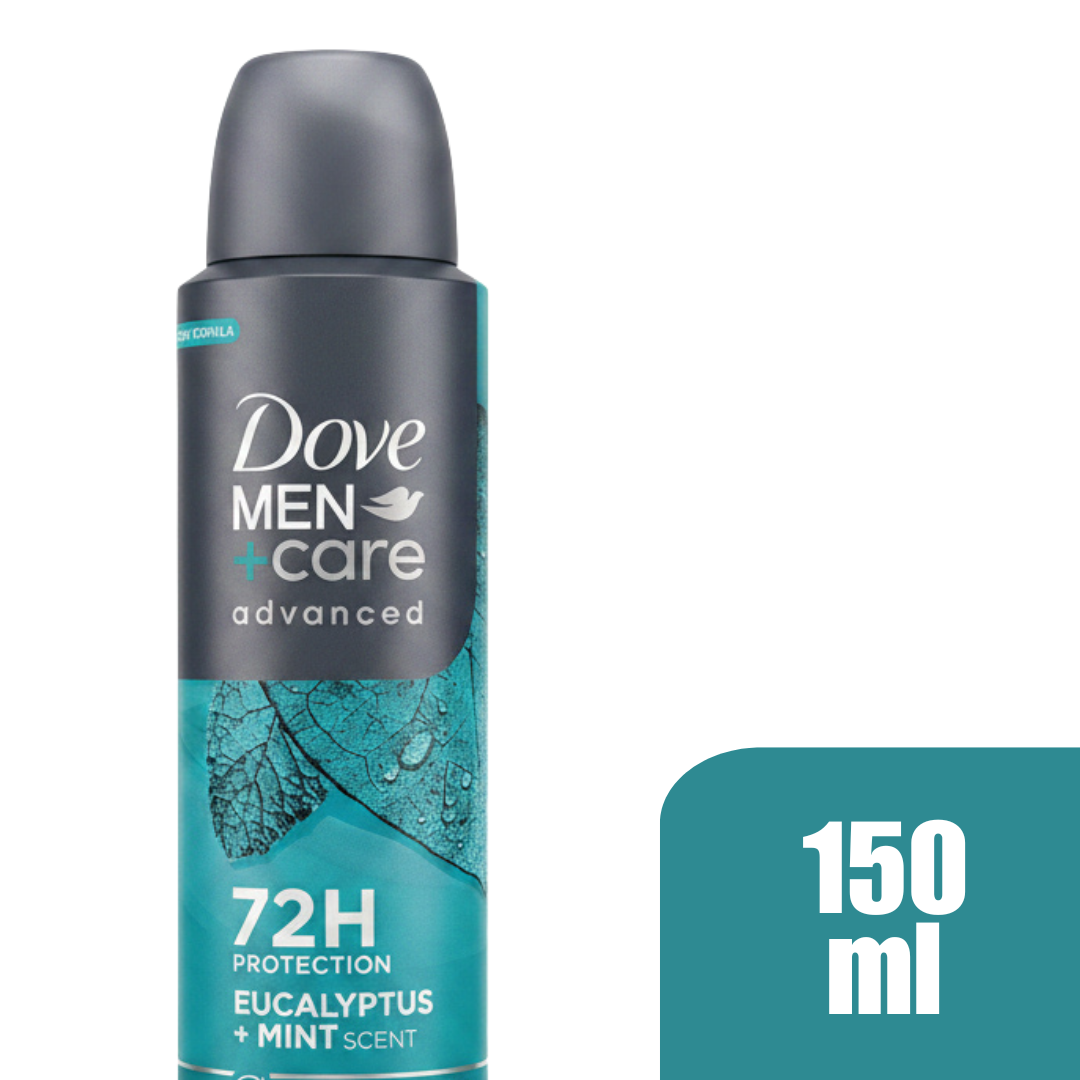 Dove Men+Care Advanced Eucalyptus + Mint Antiperspirant Spray, 72H Protection, Long-Lasting Fragrance, Odor Defense & Skin Care, 150ml (Pack of 6)