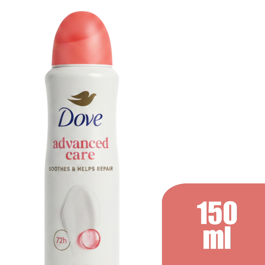 Dove Advanced Care Beauty Finish Antiperspirant Spray, 72H Protection, Pro-Ceramide Technology, Soothes & Helps Repair Skin, 0% Alcohol, 150ml (Pack of 6)