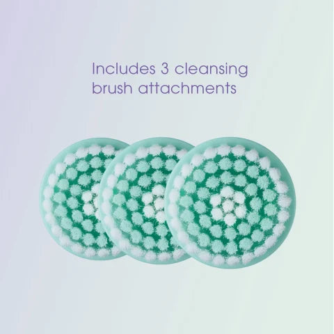 True Glow by Conair Facial Cleansing Brush | 2-Speed Rechargeable Silicone Facial Brush for Deep Cleansing & Exfoliation, Waterproof, Includes 2 Brush Heads