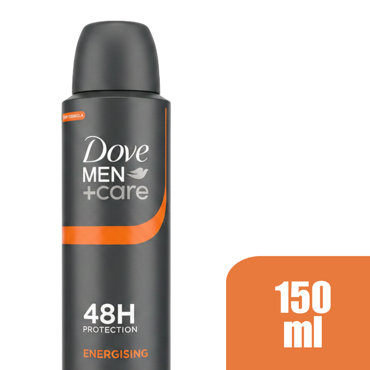 Dove Men+Care Energizing Antiperspirant Spray, 48H Protection, Quick-Drying Formula, Skin Care Technology, 150ml (Pack of 6)