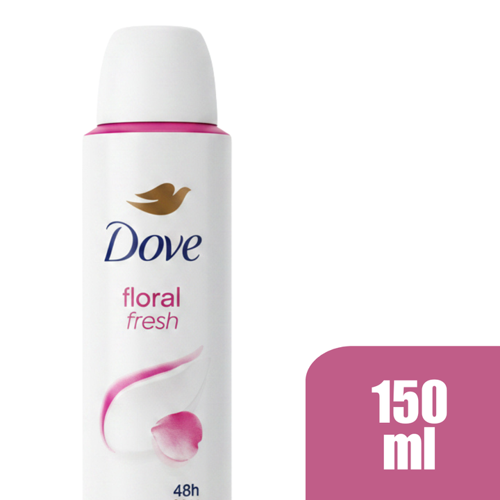 Dove Floral Fresh Antiperspirant Deodorant Spray, 48-Hour Protection, Alcohol-Free, 150ml (6-Pack)
