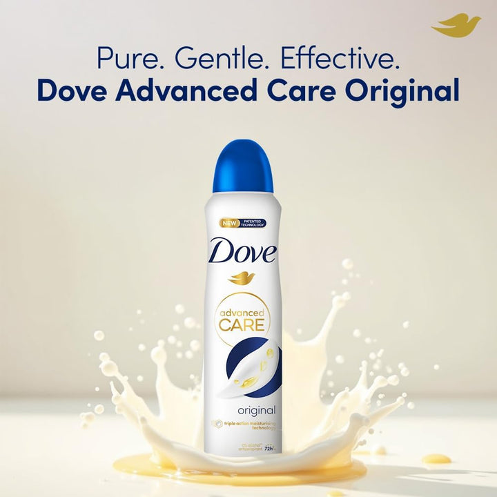 Dove Advanced Care Original Antiperspirant Spray 150 mL – 0% Alcohol (6 Pack)