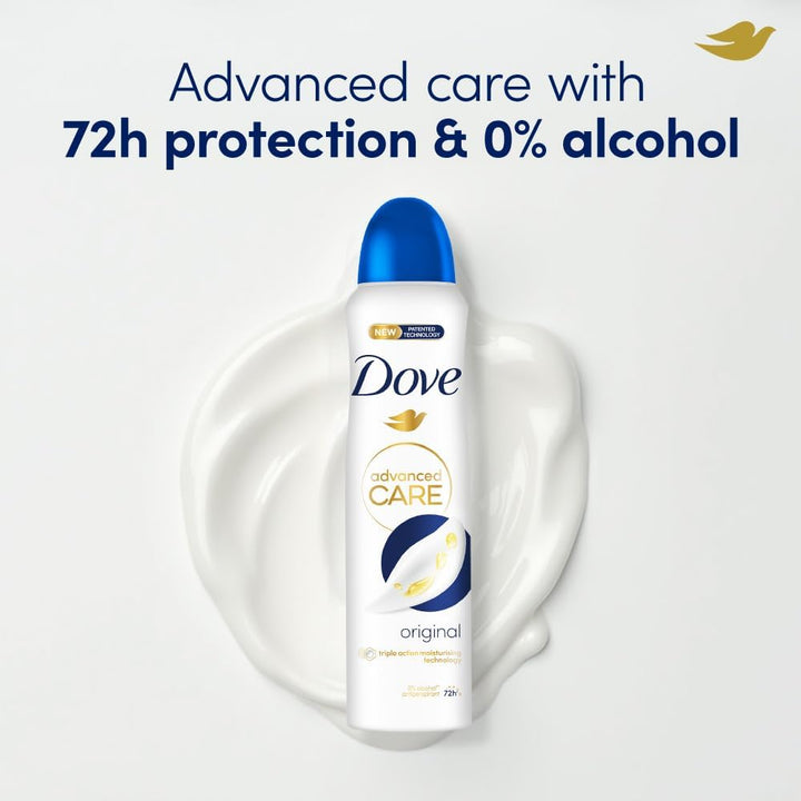 Dove Advanced Care Original Antiperspirant Spray 150 mL – 0% Alcohol (6 Pack)
