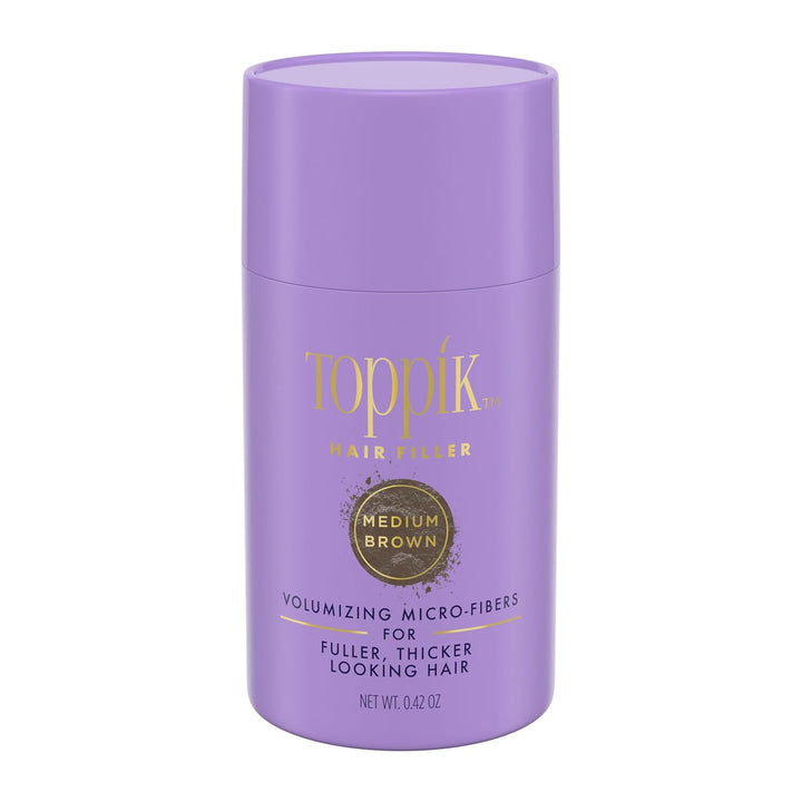 Toppik Hair Building Fibers - Medium Brown, 0.42 oz / 12.5g | Volumizing Micro-Fibers for Instant Fuller, Thicker Looking Hair