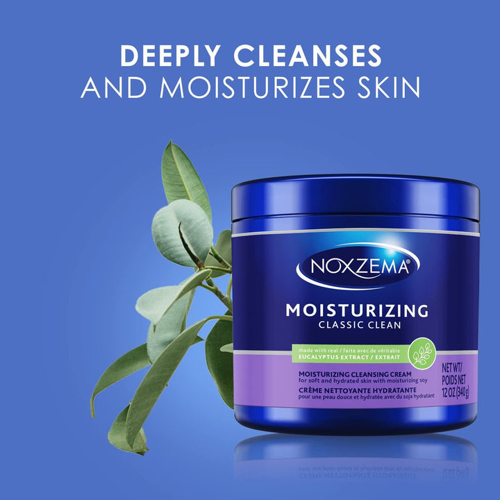 Noxzema Moisturizing Cleansing Cream Facial Cleanser 12 oz (2 Pack)