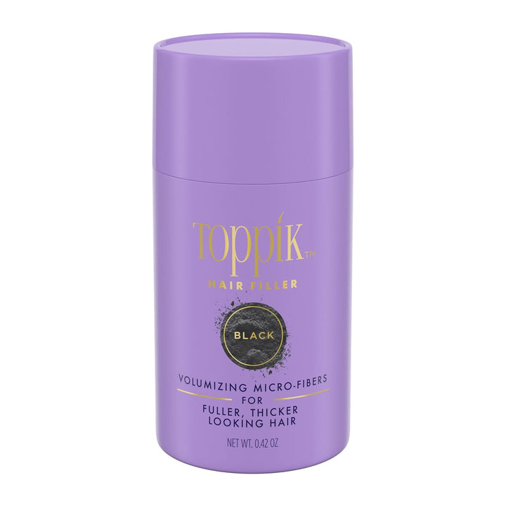Toppik Hair Building Fibers - Black, 0.42 oz / 12.5g | Volumizing Micro-Fibers for Instant Fuller, Thicker Looking Hair