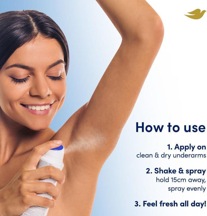 Dove Advanced Care Original Antiperspirant Spray 150 mL – 0% Alcohol (6 Pack)