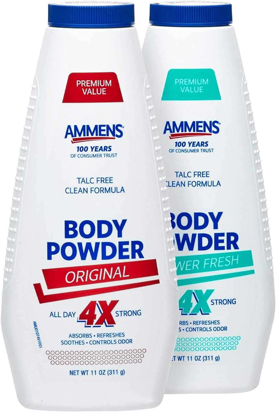 Ammens Body Powder Original Scent 11 oz – Talc Powder for Moisture & Odor Control (3 Pack)