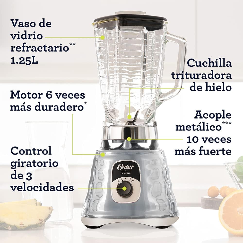 Oster Classic Series 3-Speed Blender | 5-Cup Glass Jar, 6x More Durable Motor, 10x Stronger Blade System
