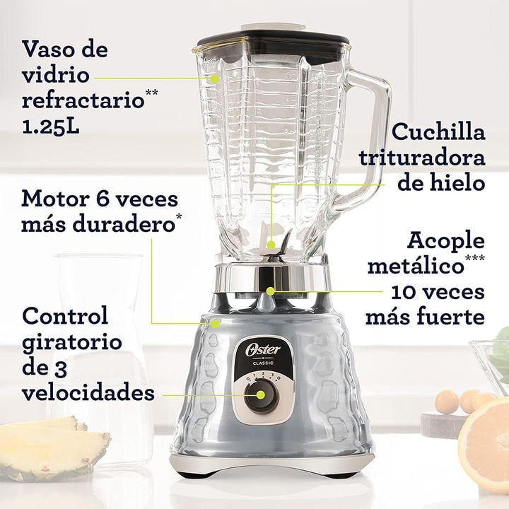 Oster Classic Series 3-Speed Blender | 5-Cup Glass Jar, 6x More Durable Motor, 10x Stronger Blade System
