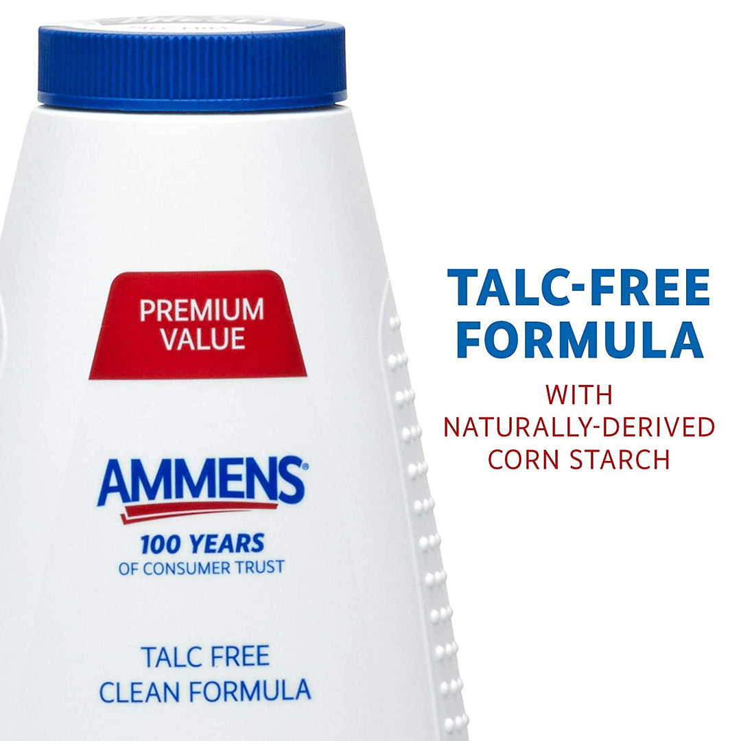 Ammens Body Powder Original Scent 11 oz – Talc Powder for Moisture & Odor Control (3 Pack)