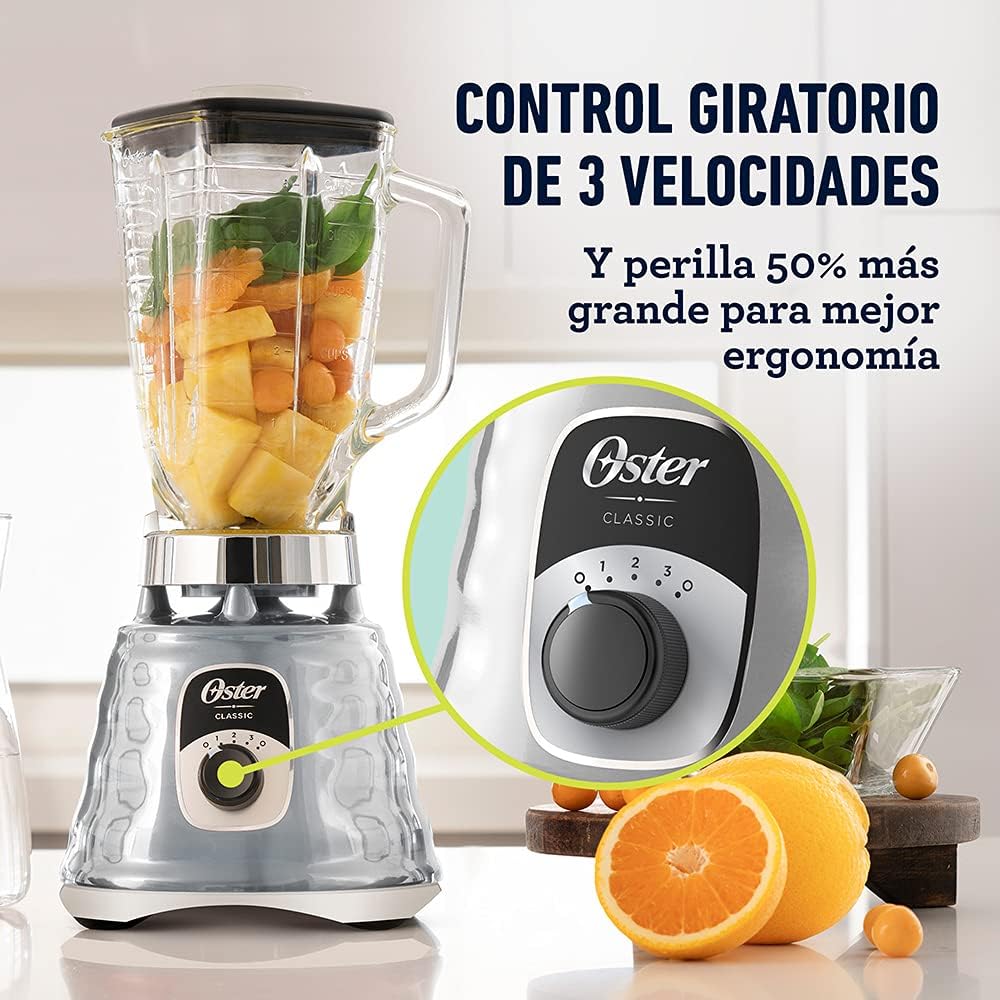 Oster Classic Series 3-Speed Blender | 5-Cup Glass Jar, 6x More Durable Motor, 10x Stronger Blade System