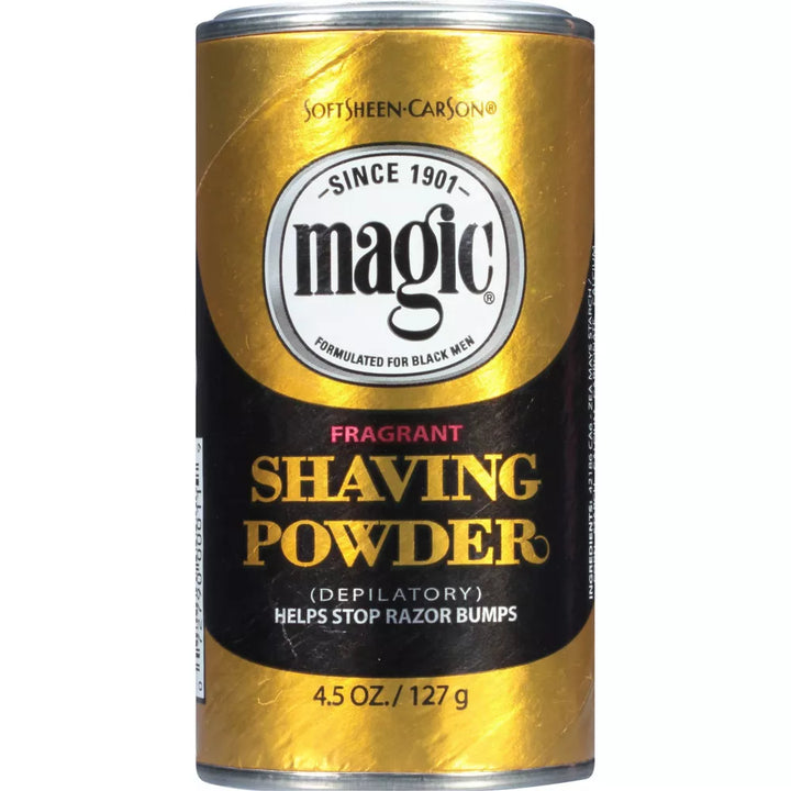 SoftSheen-Carson Magic Shave Gold Razorless Shaving Powder for Men, 4.5 oz (Pack of 6) | Hair Removal Cream, Helps Reduce Razor Bumps & Ingrown Hairs, Fragrant