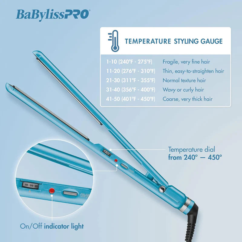 BaBylissPRO Nano Titanium Ultra-Thin Flat Iron Dynamic Duo: 1" & 1½" Plates for Sleek, Polished Hair Styling – Nano Titanium Technology, Ultra-Thin Design, Professional Quality