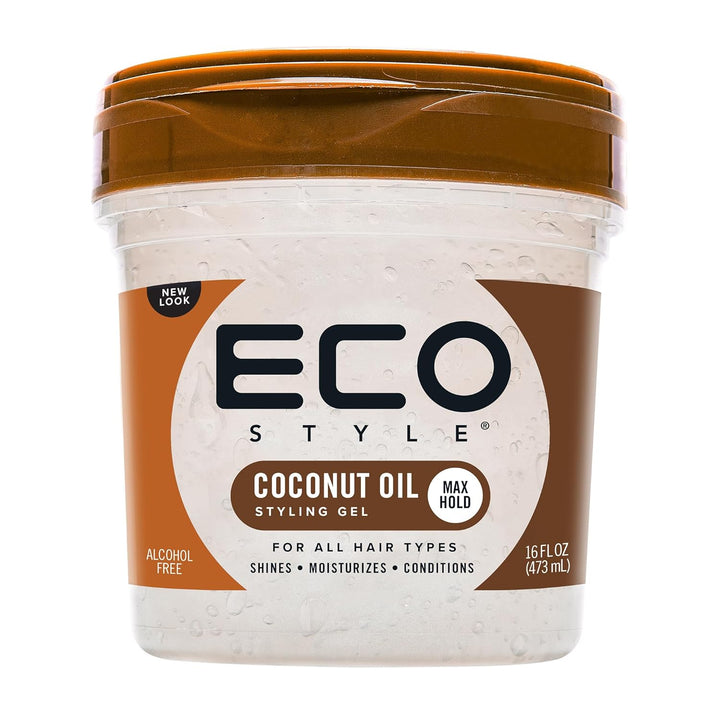 Eco Styler Coconut Oil Styling Gel – Strong Hold & Shine, 16 oz (Pack of 2)