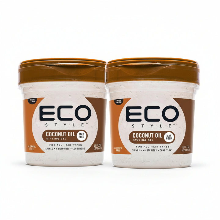 Eco Styler Coconut Oil Styling Gel – Strong Hold & Shine, 16 oz (Pack of 2)
