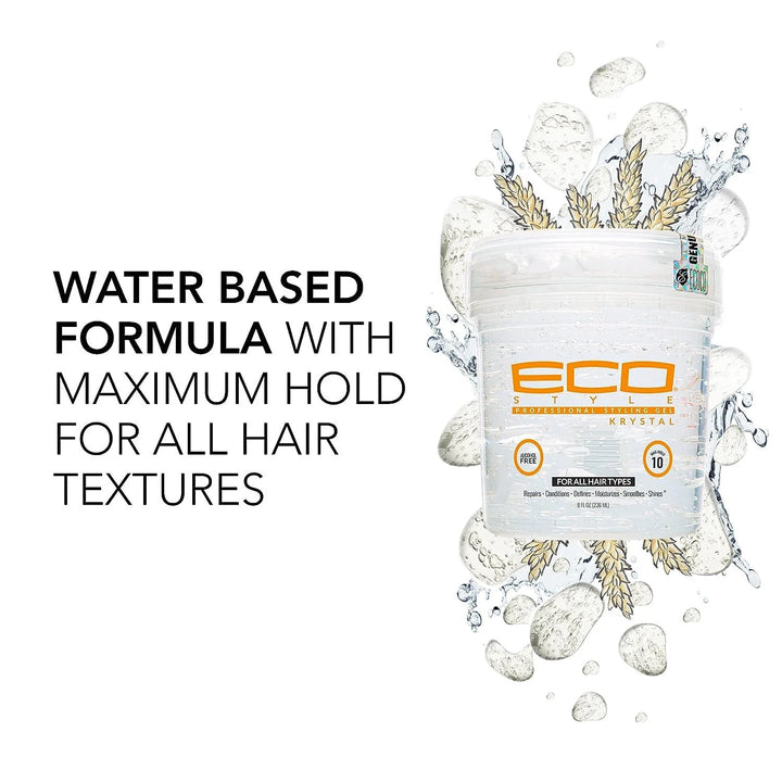 Eco Style Krystal Styling Gel Max Hold for All Hair Types Alcohol Free 80 oz (5 lb / 2268g)