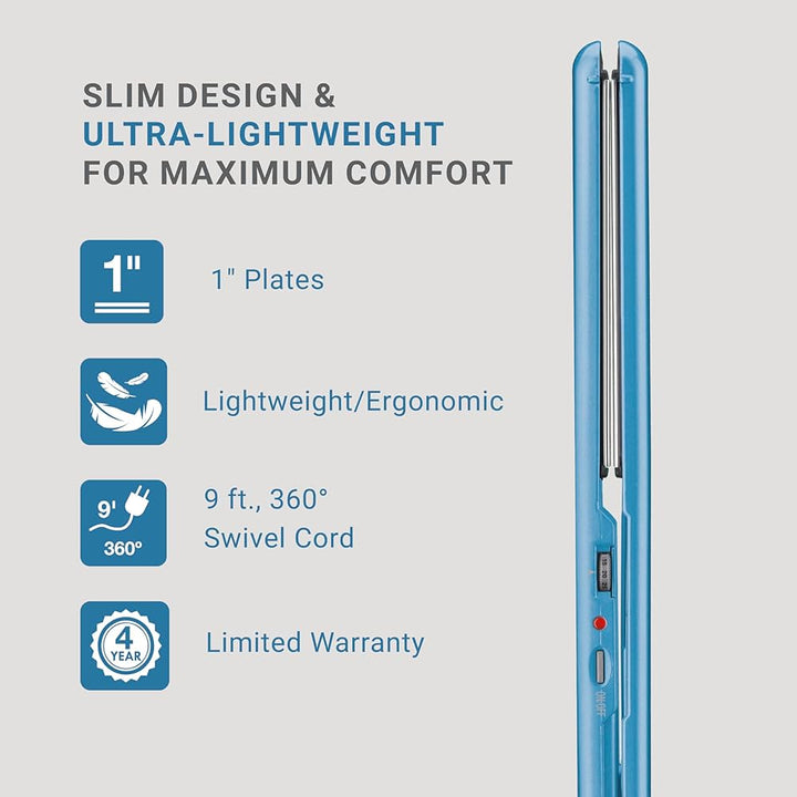 BaBylissPRO Nano Titanium Ultra-Thin Flat Iron Dynamic Duo: 1" & 1½" Plates for Sleek, Polished Hair Styling – Nano Titanium Technology, Ultra-Thin Design, Professional Quality