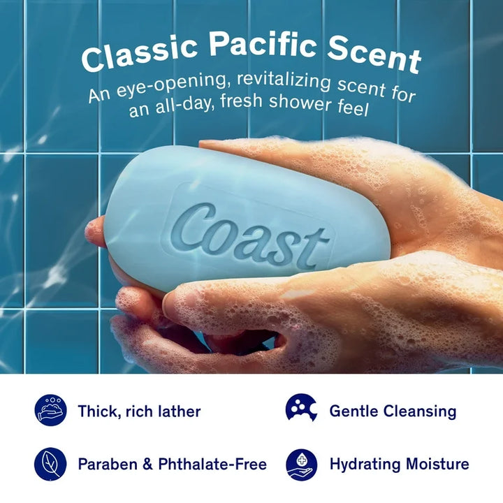 Coast Classic Scent Deodorant Soap 4 oz Bars (16 Pack) – Refreshing Clean