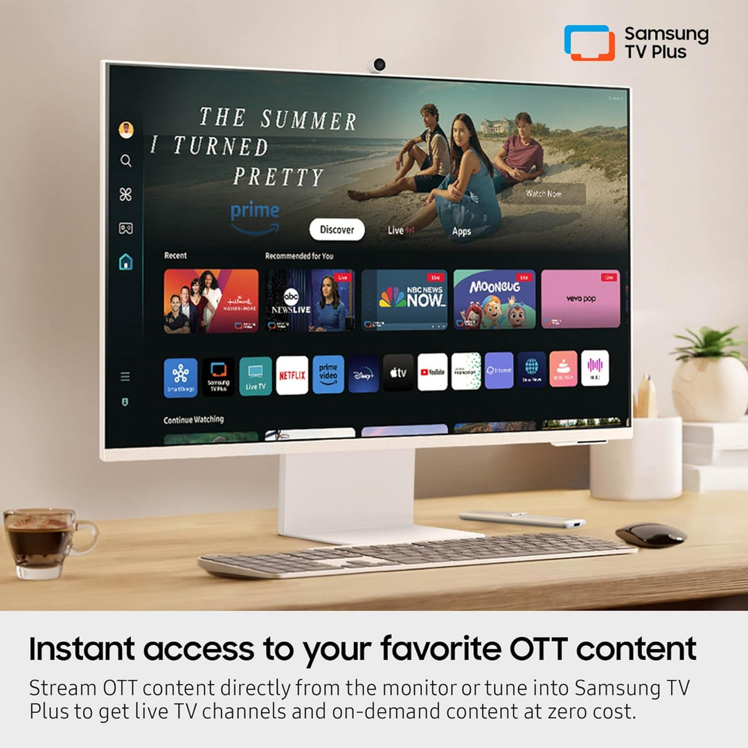 SAMSUNG 32" Smart Monitor M8 (M80D) Series – 4K UHD Streaming Smart Monitor with SlimFit Camera, Built-in Speakers, USB-C, Ergonomic Stand & Smart TV Apps | LS32DM801UNXZA 2024