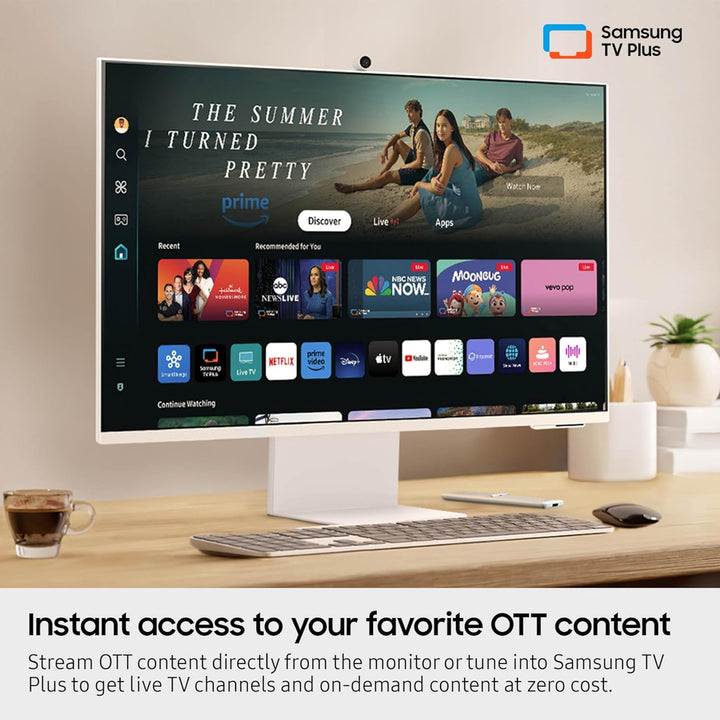 SAMSUNG 32" Smart Monitor M8 (M80D) Series – 4K UHD Streaming Smart Monitor with SlimFit Camera, Built-in Speakers, USB-C, Ergonomic Stand & Smart TV Apps | LS32DM801UNXZA 2024