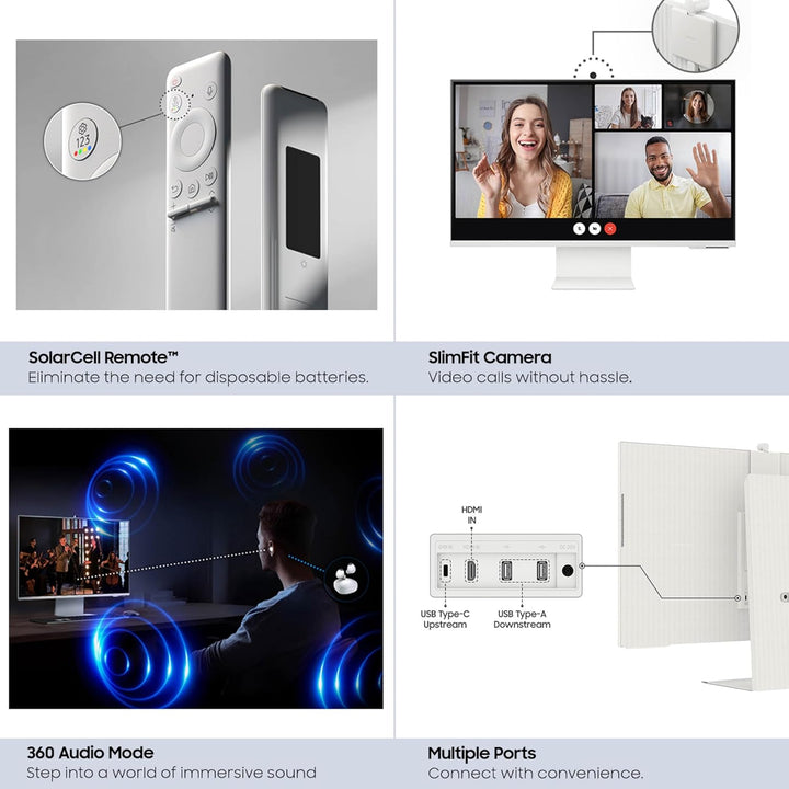 SAMSUNG 32" Smart Monitor M8 (M80D) Series – 4K UHD Streaming Smart Monitor with SlimFit Camera, Built-in Speakers, USB-C, Ergonomic Stand & Smart TV Apps | LS32DM801UNXZA 2024