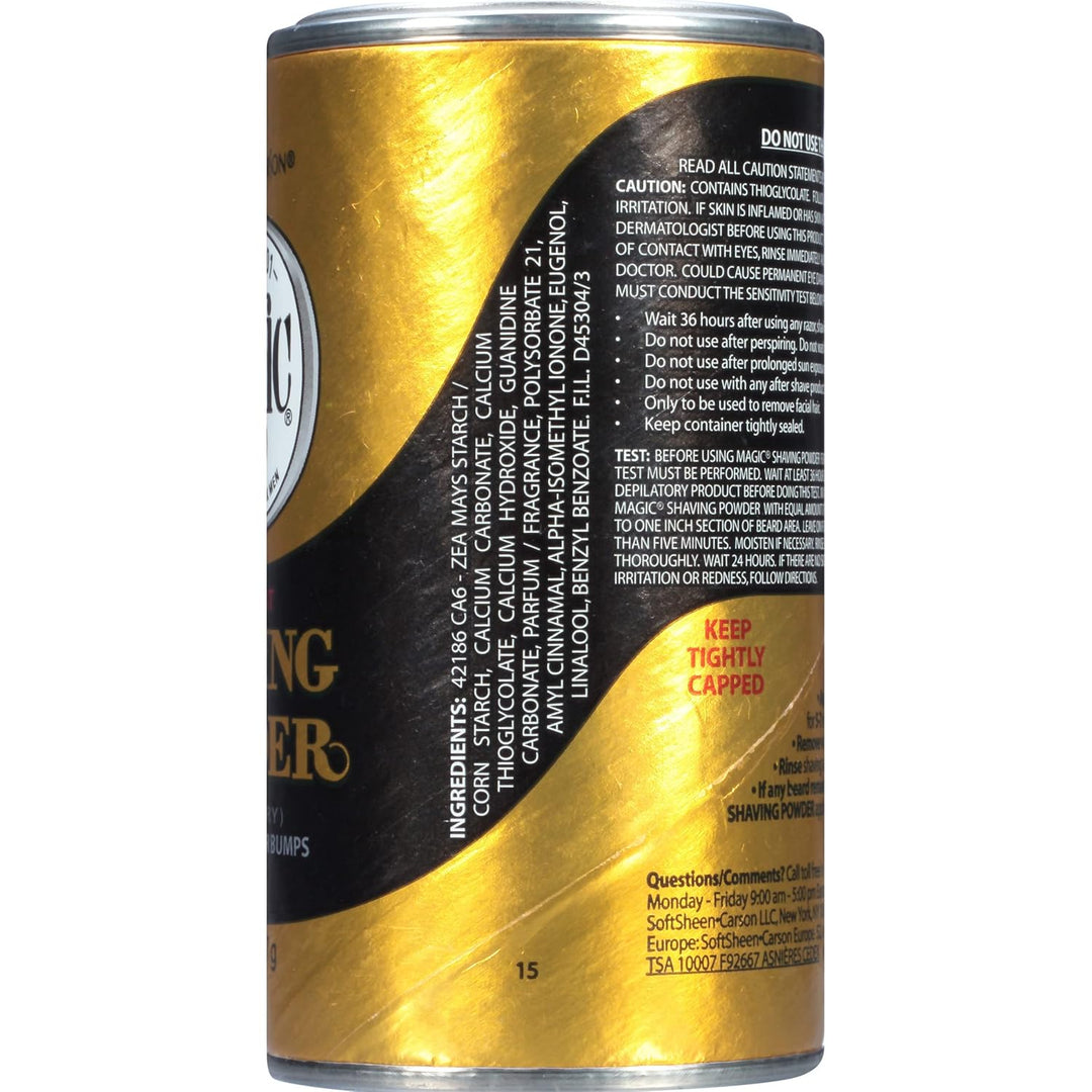SoftSheen-Carson Magic Shave Gold Razorless Shaving Powder for Men, 4.5 oz (Pack of 6) | Hair Removal Cream, Helps Reduce Razor Bumps & Ingrown Hairs, Fragrant