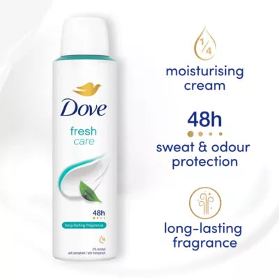 Dove Fresh Care 48h Antiperspirant Deodorant Spray for Women 150 mL (5.07 oz) – 6 Pack