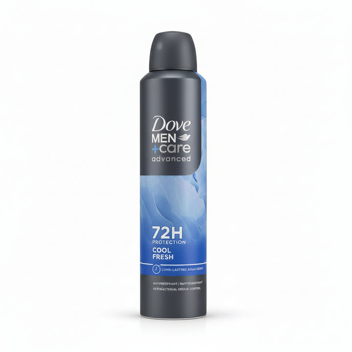 Dove Men+Care Advanced Cool Fresh Antiperspirant Spray 250 mL – Anti-Bacterial Odor Control (6 Pack)