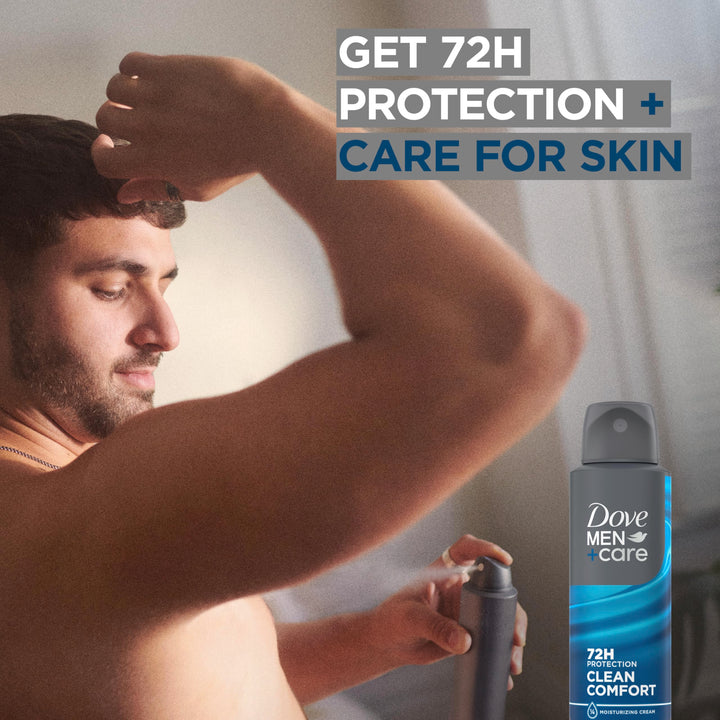 Dove Men+Care Advanced Clean Comfort Antiperspirant Spray 250 mL – 72H Protection, 6 Pack