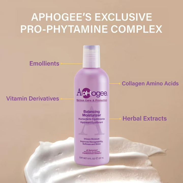 ApHogee Serious Care & Protection Hair Care Set – Shampoo for Damaged Hair & Balancing Moisturizer, 2-Pack, 16 fl oz Each